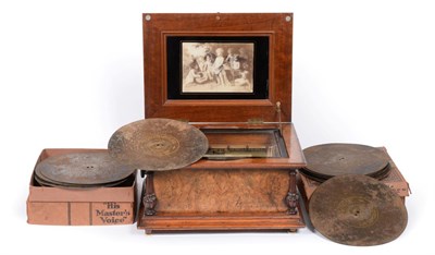 Lot 3072 - An 11 7/8-Inch Symphonion Disc Musical Box, serial no. 147426, with twin combs each with blue...