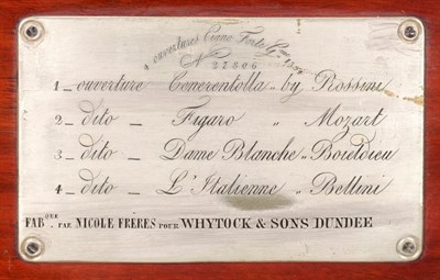 Lot 3076 - An Extremely Fine And Rare Key-Wind Hooked-Tooth Piano-Forte Overture Musical Box, By Nicole...