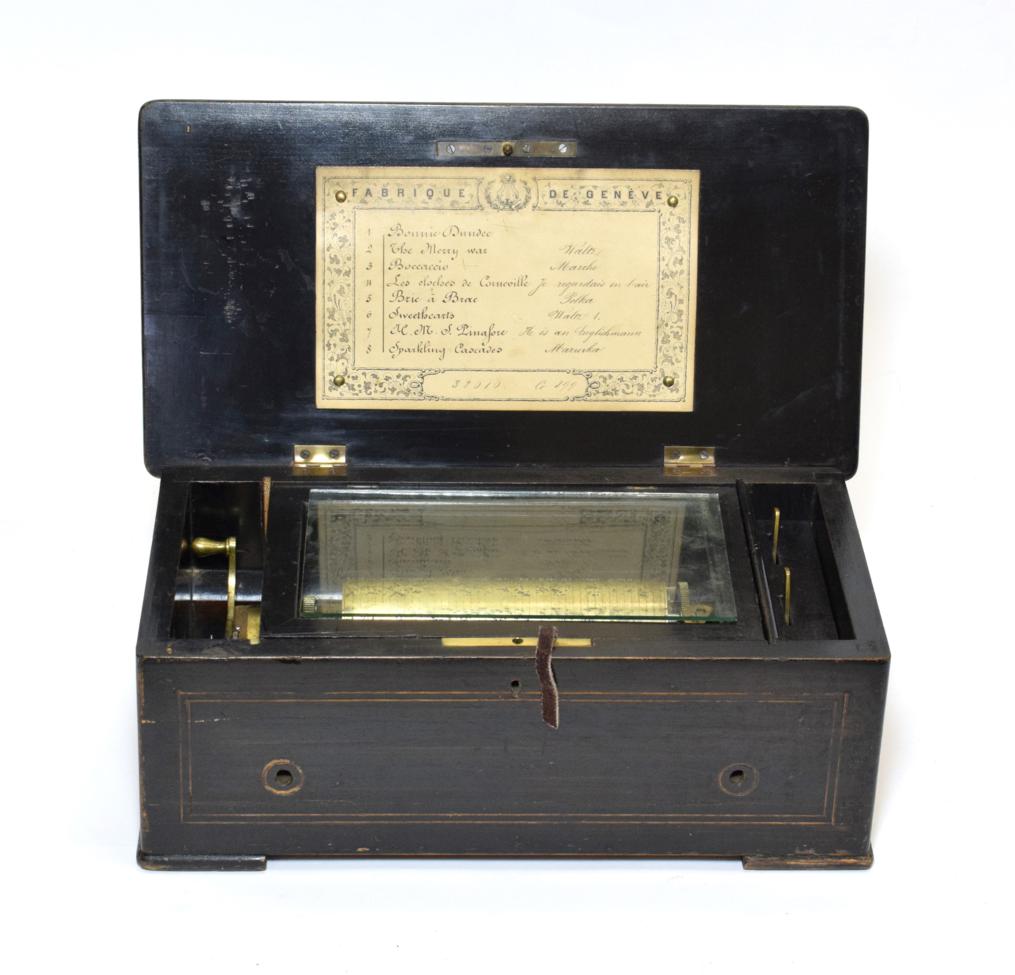 Lot 3078 - An Incomplete 8-Air Cylinder Musical Box, serial no. 32010, Gamme no. 899, with single-spring...