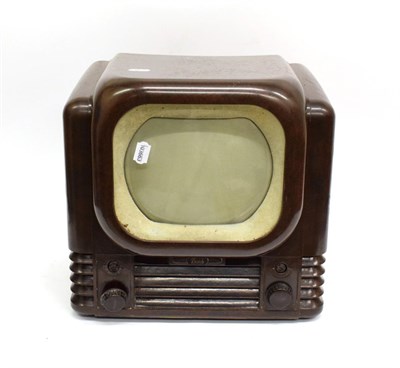 Lot 3081 - A Bush Type TV12B Television Receiver, 1950-1, 405-line, 9-inch screen, white mask, in mottled...