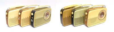 Lot 3101 - A Selection Of Six Bush First-Generation Transistor Radios: TR82D in cream and brown; TR82C in dark