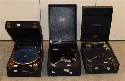 Lot 3111 - An Incomplete Clumber Gramophone, lacking turntable, in dark blue crackle rexine case; an...