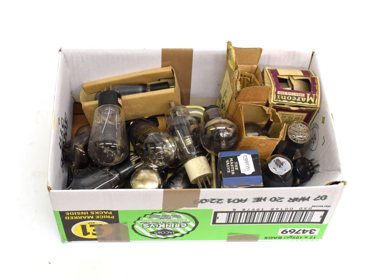 Lot 3117 - Good Wireless Valves: including a tip-top BTH, a Marconi MH4 in carton, various small balloon types