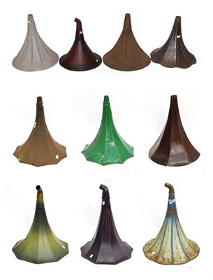 Lot 3118 - Gramophone Horns assorted examples (10)