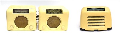 Lot 3129 - Two Bush Type DAC90A Wireless Receivers, in cream bakelite cases, the first with all-gold dial, the