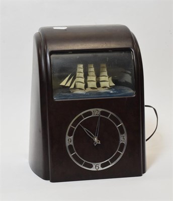 Lot 3144 - Vitascope brown Bakelite with clock and automated ship