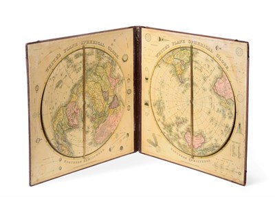Lot 3149 - White's Plane Spherical Globe folding card with a rotating hemisphere on each page, published...
