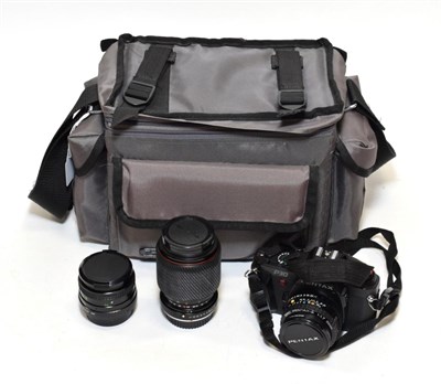 Lot 3176 - Pentax P30 Camera with SMC f1.7 50mm lens; together with Sirius f2.8 28mm and Tokina f4-5.6...