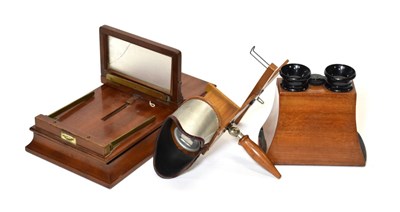 Lot 3200 - Stereoscopic Viewers CD Smith with sliding screen, Brewster viewer and an American Stereoscopic...