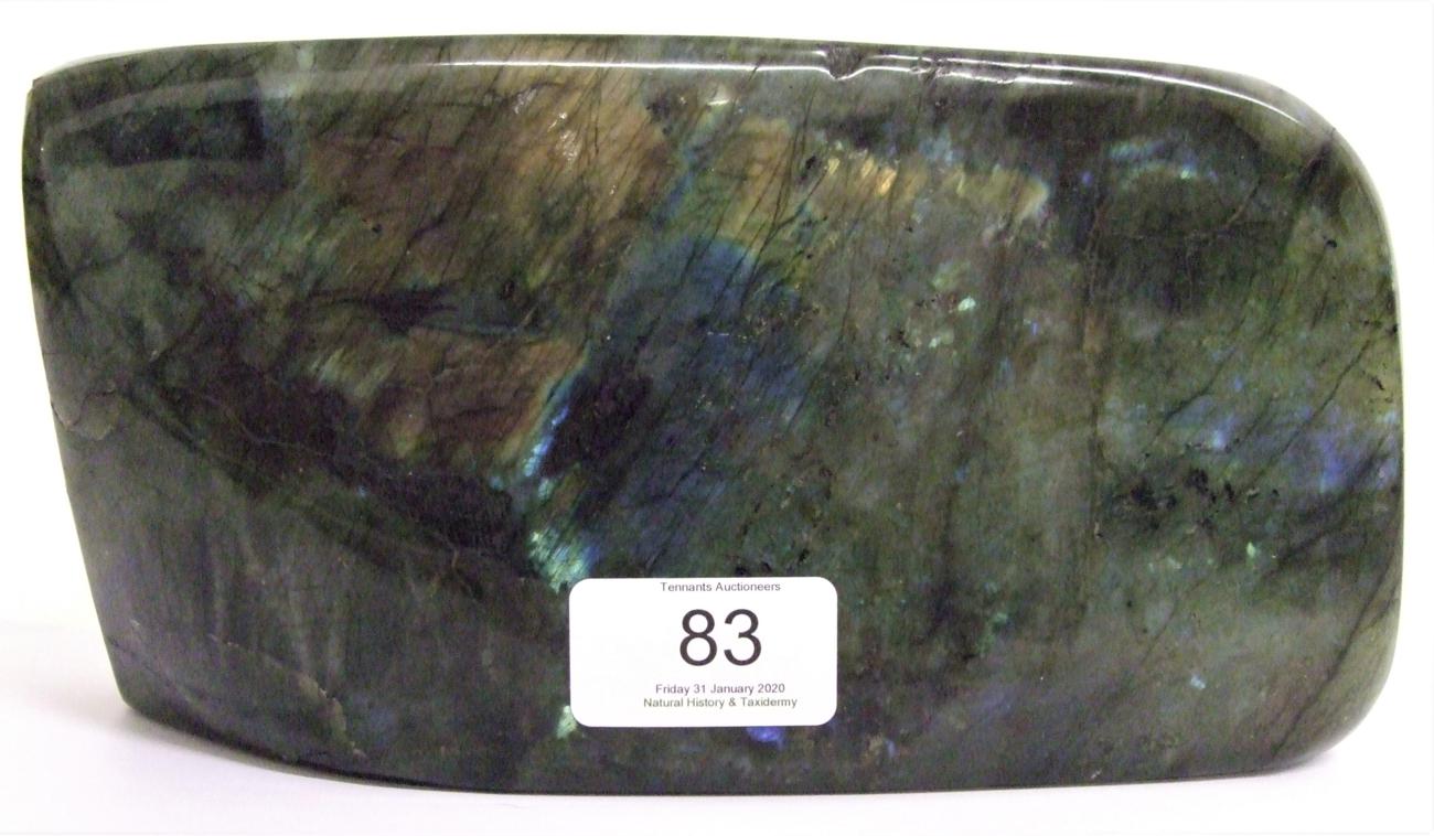 Lot 83 - Minerals: A Freeform Labradorite Specimen, of rectangular shape, 20cm by 5cm by 11cm  The...