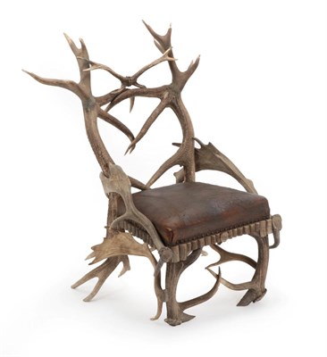 Lot 159 - Antler Furniture: An Antler Low Armchair, Probably English or Scottish, circa 1860-1870, of...