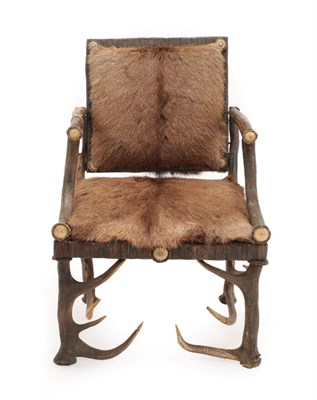 Lot 160 - Antler Furniture: An Austro-German Gainsborough Style Antler Armchair, circa 1820-1840, of...