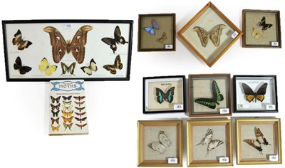 Lot 182 - Entomology: A Collection of Various Framed Butterflies and Moths, circa 1970-1980, a varied...
