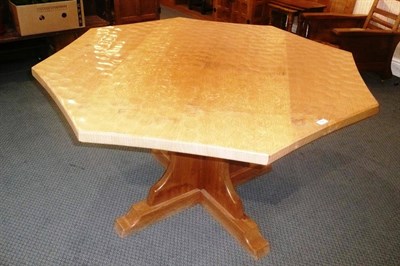 Lot 1527 - An Old Mill "The Knight Family" Oak Octagonal Dining Table, adzed four plank top, on cruciform...