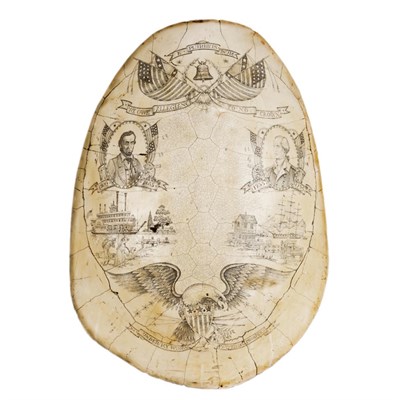 Lot 286 - Natural History: A Reproduction Blonde Turtle Shell, modern, a plaster reproduction of a Giant...