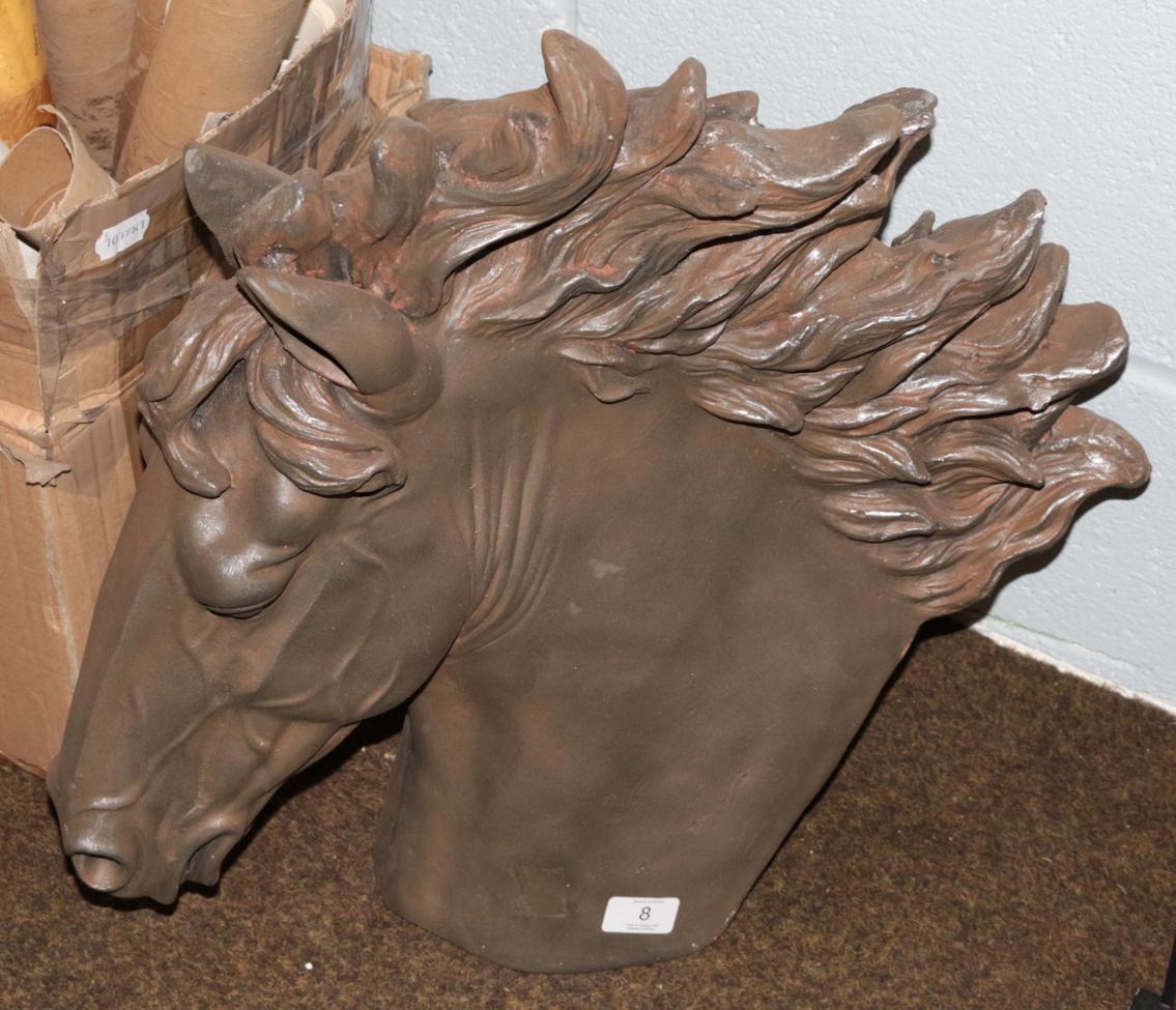 Lot 8 - A reproduction horses head with flowing mane