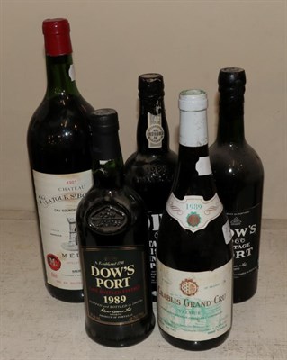 Lot 27 - A mixed parcel of wine comprising: Dow's 1966 Vintage Port (one bottle); Kopke 1983 VIntage...