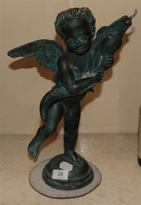 Lot 28 - A bronze figure of a putto