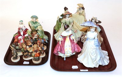 Lot 38 - Two trays of Royal Doulton ladies and Goebel figures