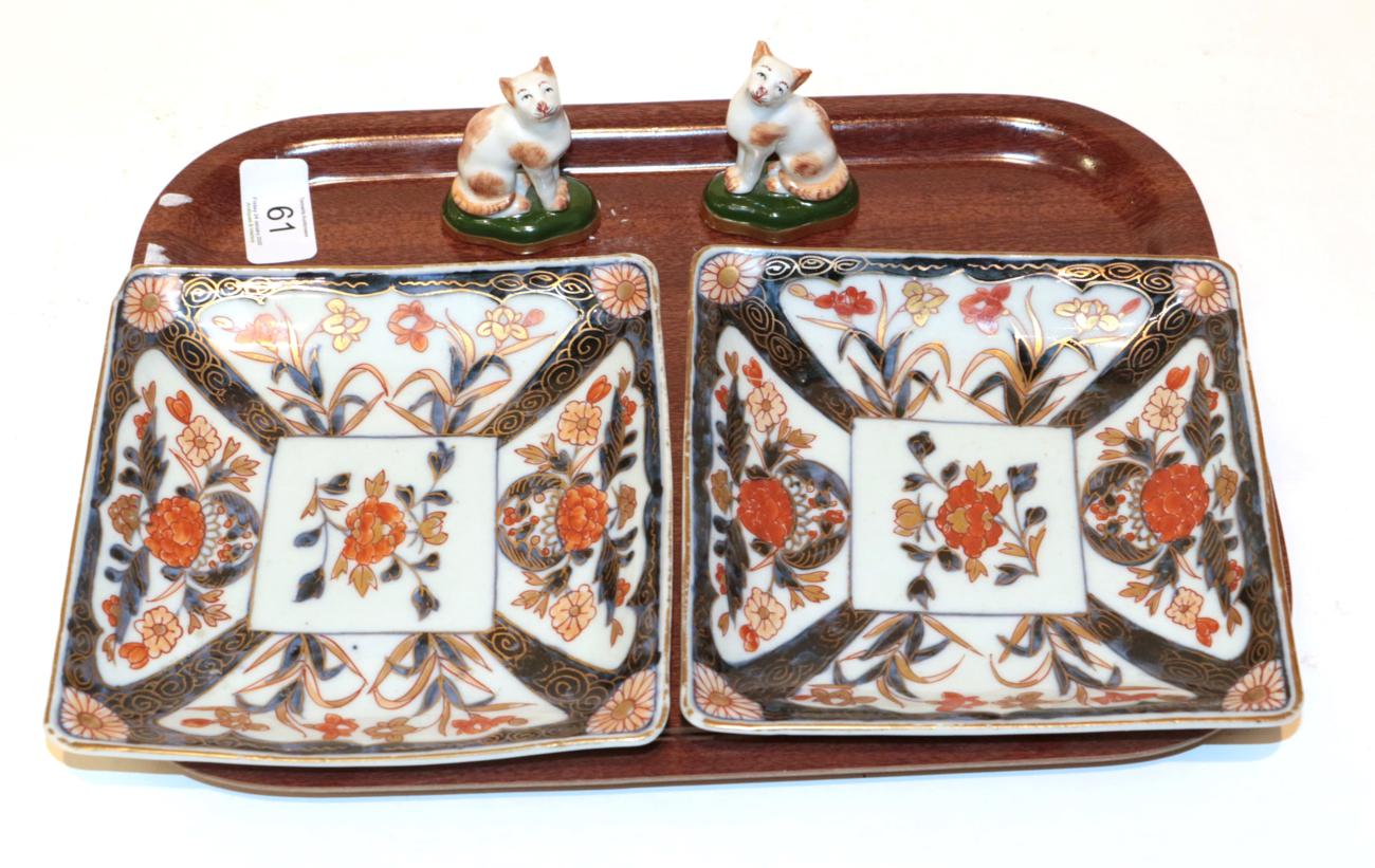 Lot 61 - A pair of Japanese Imari porcelain shallow dishes, late 18th/early 19th century, ex MJ Cottam...