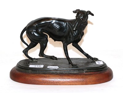 Lot 119 - A bronzed model of a greyhound