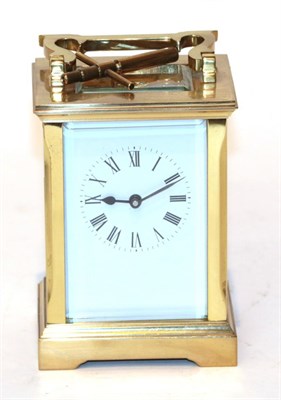 Lot 147 - A brass carriage timepiece, 20th century