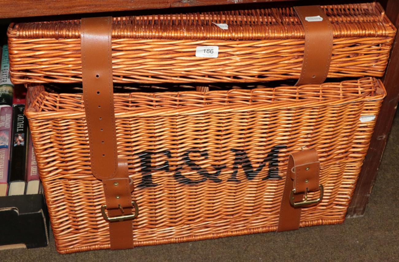 Lot 186 - A Fortnum and Mason's basket with picnic content (qty)