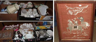 Lot 200 - A large quantity of household china and glassware including: Poole pottery; Shelley; blue and...