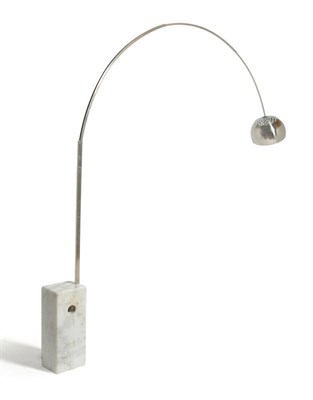 Lot 1551 - An Aluminium and Marble Arco Adjustable Floor Lamp, by Achille and Pier Castiglioni for Flos, solid