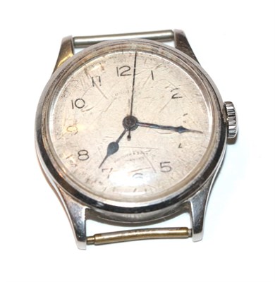 Lot 217 - A stainless steel centre seconds wristwatch signed Longines, retailed by Pidduck and sons Hanley