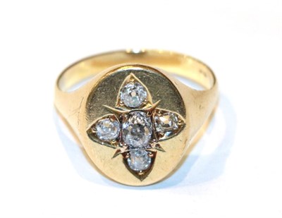 Lot 240 - An old cut diamond quatrefoil ring, finger size U