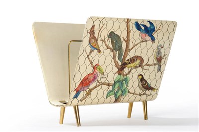 Lot 1555 - A Piero Fornasetti (1913-1988) Magazine Rack, circa 1950's, hand-painted and lithographically...