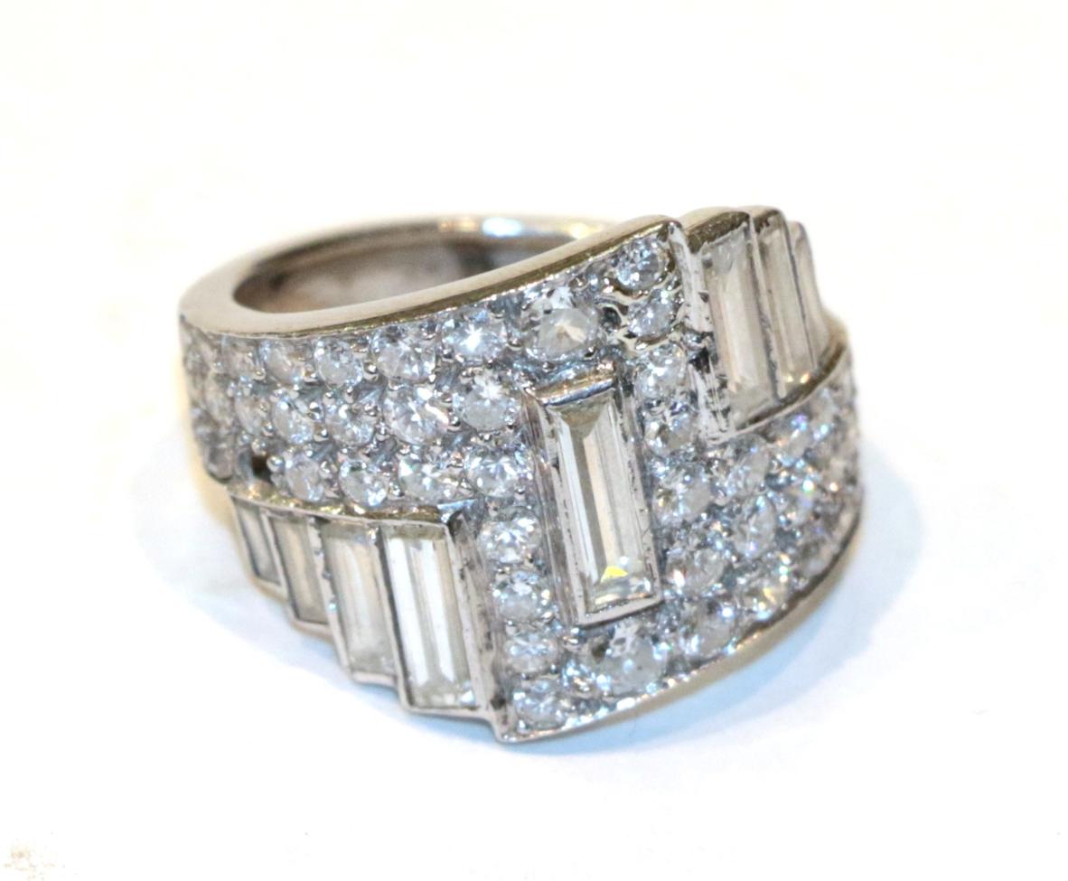 Lot 269 - A diamond cluster ring, unmarked, finger size I  NB: one diamond deficient