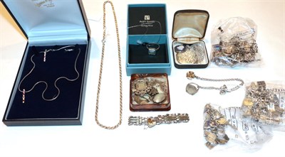 Lot 291 - A quantity of silver jewellery including bracelets, necklaces, pendants, brooches etc