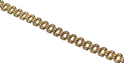 Lot 294 - A 9 carat gold brick link necklace, length 44cm