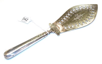 Lot 342 - A George III silver fish-slice, by Peter and Ann Bateman London, 1793, with Threaded Old...