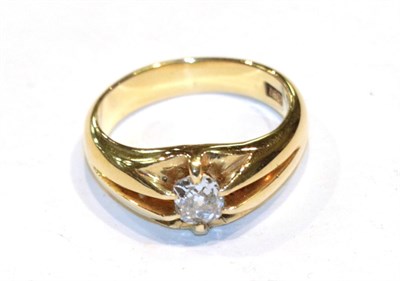 Lot 365 - An 18 carat gold diamond solitaire ring, estimated diamond weight 0.50 carat approximately,...