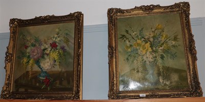 Lot 386 - After Vernon Ward, Floral studies, a pair of over-painted prints (2)