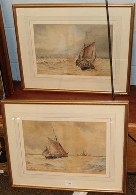 Lot 399 - W H Pearson (early 20th century) 'Smacks off Boulogne', signed, inscribed and dated; together...