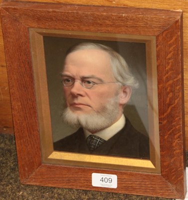 Lot 409 - British School (early 20th century) Portrait of a gentleman wearing glasses, head and...