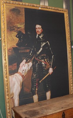 Lot 412 - A large reproduction canvas print of Cromwell in a gilt frame