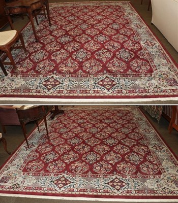 Lot 426 - Two large modern Nain style carpets, 408cm by 298cm