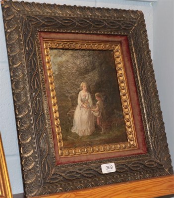 Lot 435 - G* Frezor (19th century) A young lady and child collecting wild flowers, signed, oil on canvas,...