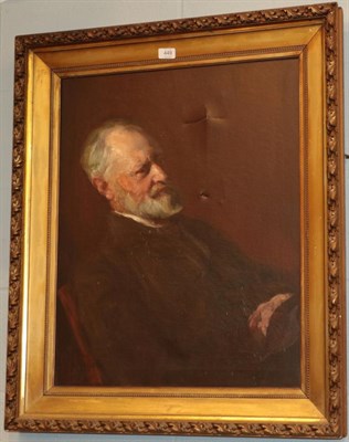 Lot 449 - W E Richard (early 20th century) Portrait of a seated man, Bishop of Excel, oil on canvas