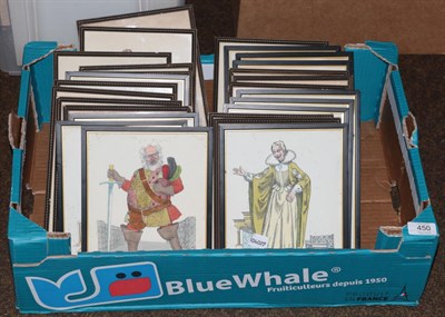 Lot 450 - A collection of twenty-five coloured prints depicting famous actors in Shakespearean roles, to...