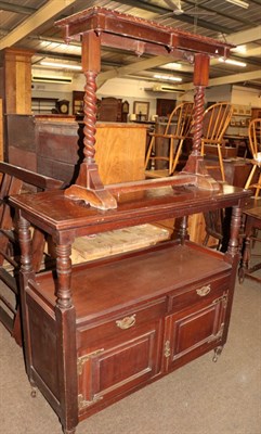 Lot 452 - A Victorian walnut buffet; together with an oak side table (2)