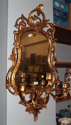 Lot 454 - A Victorian gilt and gesso girandole mirror