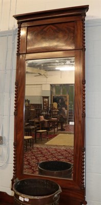 Lot 470 - An Edwardian mahogany pier mirror with turned and fluted edges; together with a further...