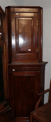 Lot 478 - An early 19th century mahogany corner cabinet; together with a smaller oak example (2)