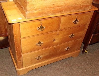 Lot 487 - A late Victorian pine four drawer chest; and a four drawer chest with gallery back (2)